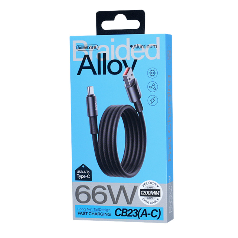 کابل شارژ USB-A به Type-C ریمکس 66W مدل CB23 — تصویر ۳