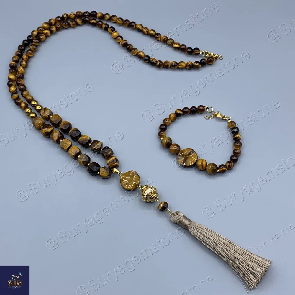 دستبند سنگ چشم ببر زنانه ، سنگی اصل و معدنی Shani Band — تصویر ۳