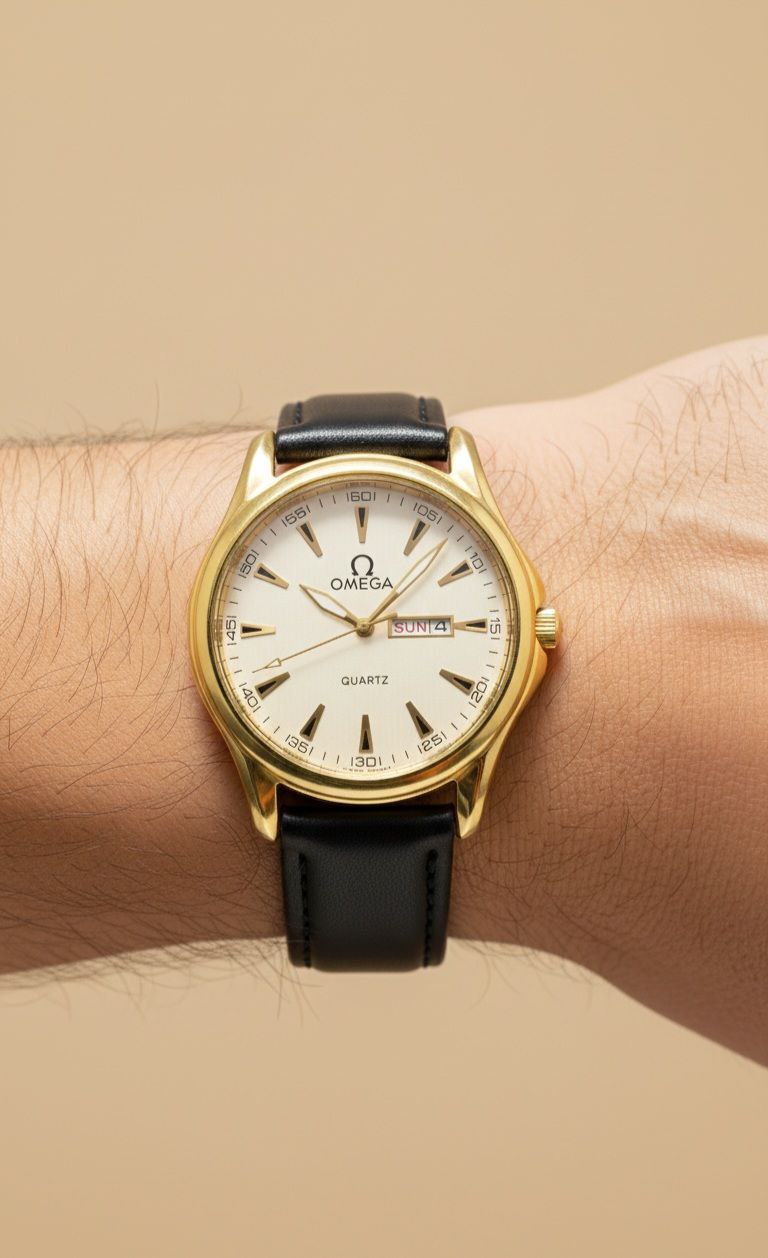 ساعت مچی مردانه بند چرمی کلاسیک امگا Omega ضد حساسیت — تصویر ۶