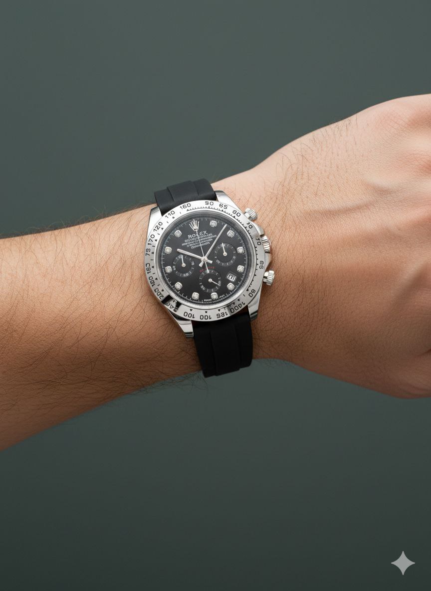 ساعت مچی مردانه بند رابر رولکس ساب مارین Rolex Submariner کرنوگراف سه موتوره فعال — تصویر ۳