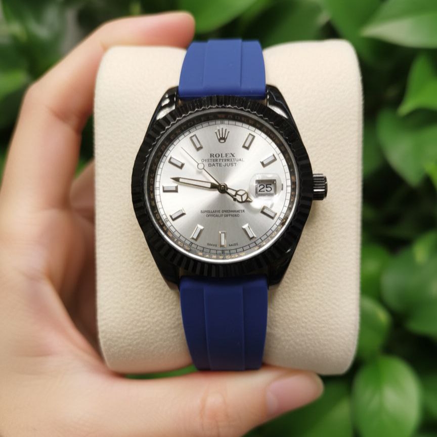 ساعت مچی مردانه بند رابر رولکس ROLEX ضدآب و صفحه شب نما — تصویر ۲
