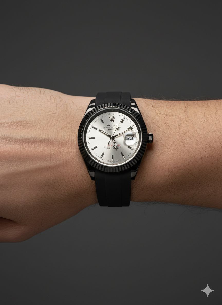 ساعت مچی مردانه بند رابر رولکس ROLEX ضدآب و صفحه شب نما — تصویر ۷
