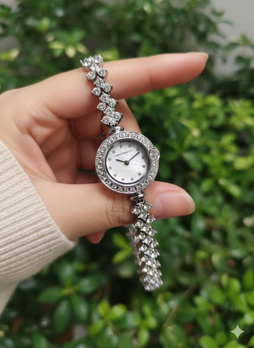 ساعت مچی زنانه فول نگین رویال کرون ROYAL CROWN سلطنتی — تصویر ۴