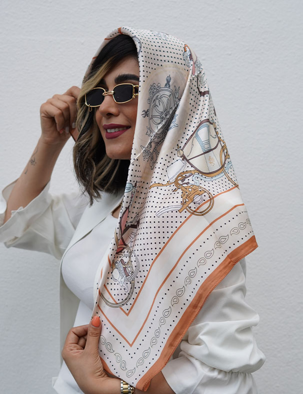مینی اسکارف کرمی طرح سیندلا فانتزی کوبا