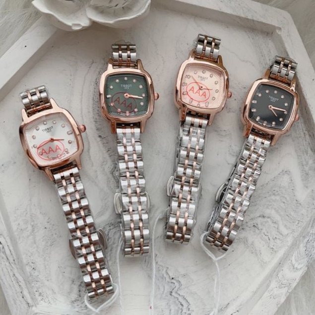 ساعت مچی زنانه تیسوت صفحه مربعی نگین دار TISSOT — تصویر ۲