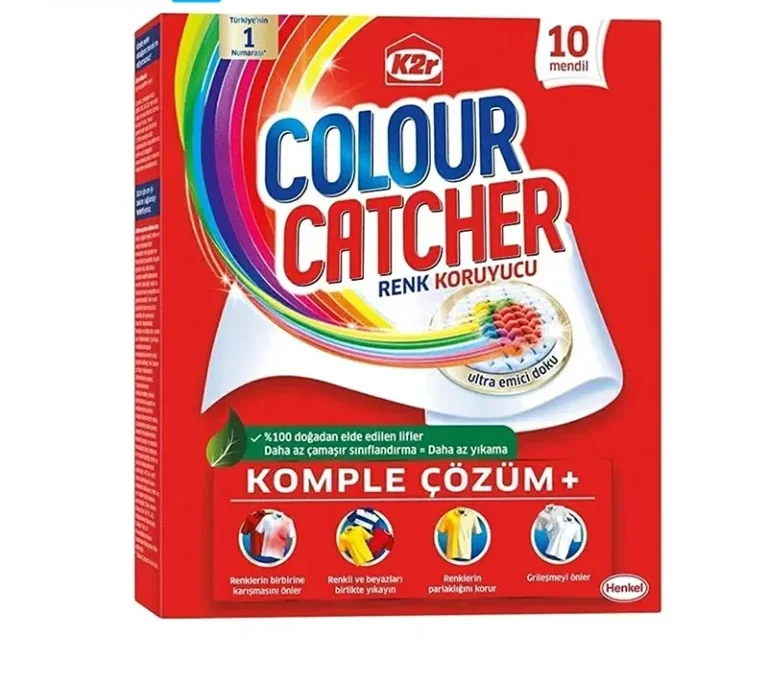 دستمال ضد رنگ ماشین لباسشویی کالرکچر K2r Colour Catcher بسته 10 عددی — تصویر ۲