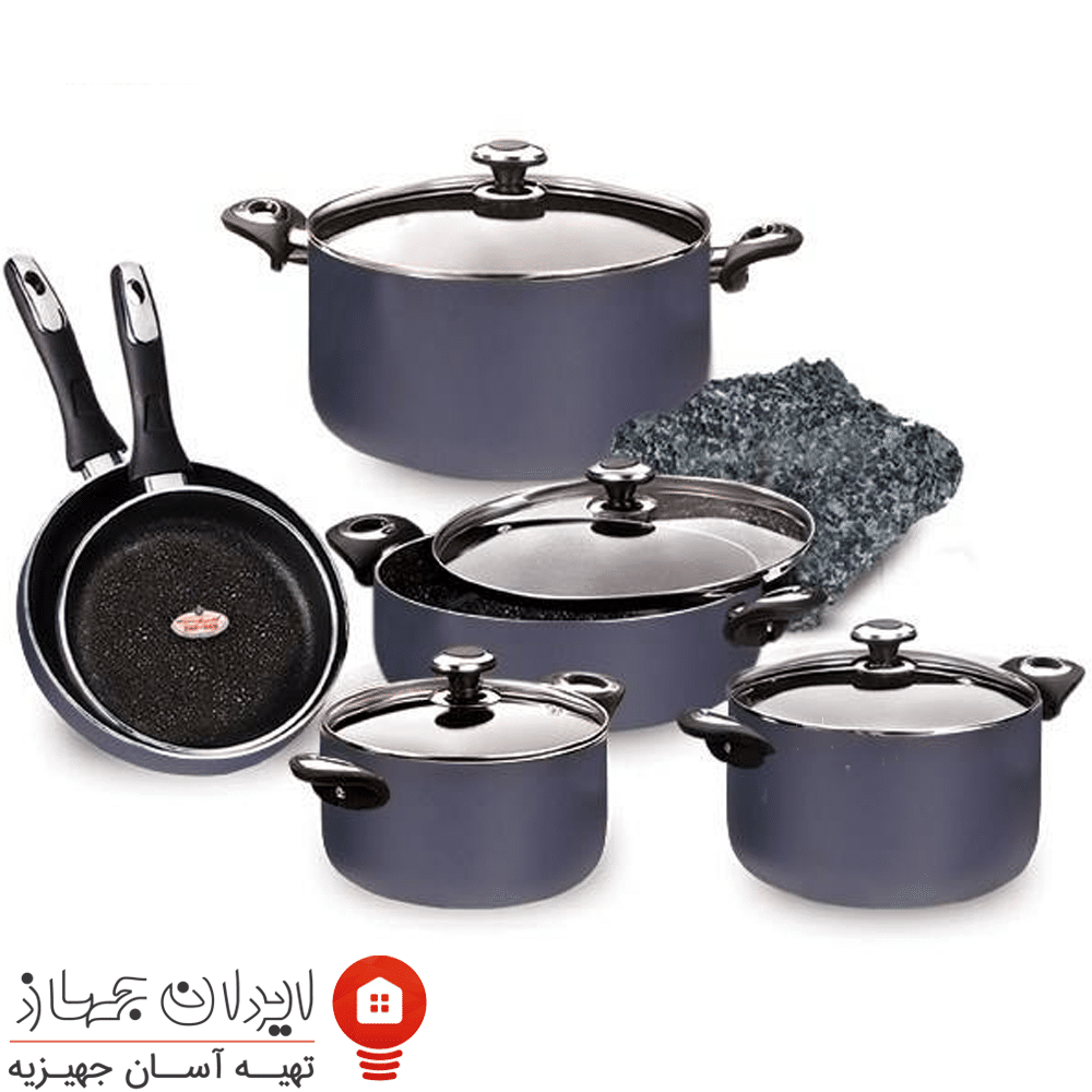 سرویس قابلمه و ماهیتابه گرانیتا زرساب 10 پارچه مدل GT-7500G — تصویر ۳