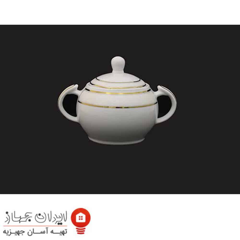 قندان 2 دسته چینی تقدیس قالب گرد یوری طلا
