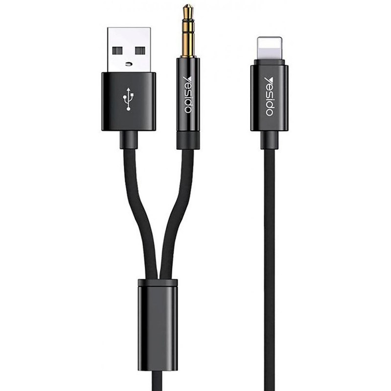 کابل Lightning به AUX یسیدو مدل YAU18 طول 1.2 متر
