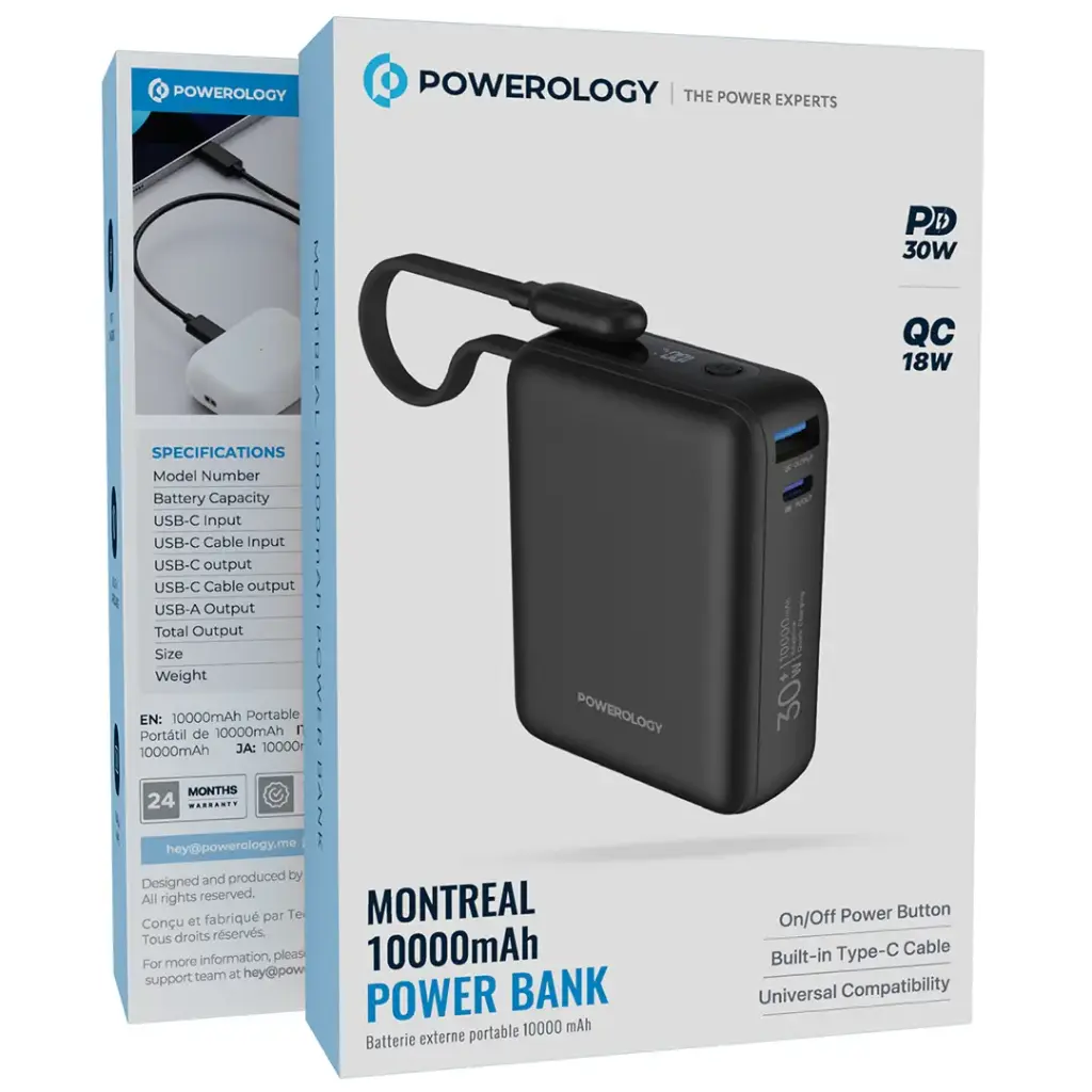 پاوربانک 20هزار میلی‌آمپر پاورولوژی Powerology Montreal — تصویر ۵