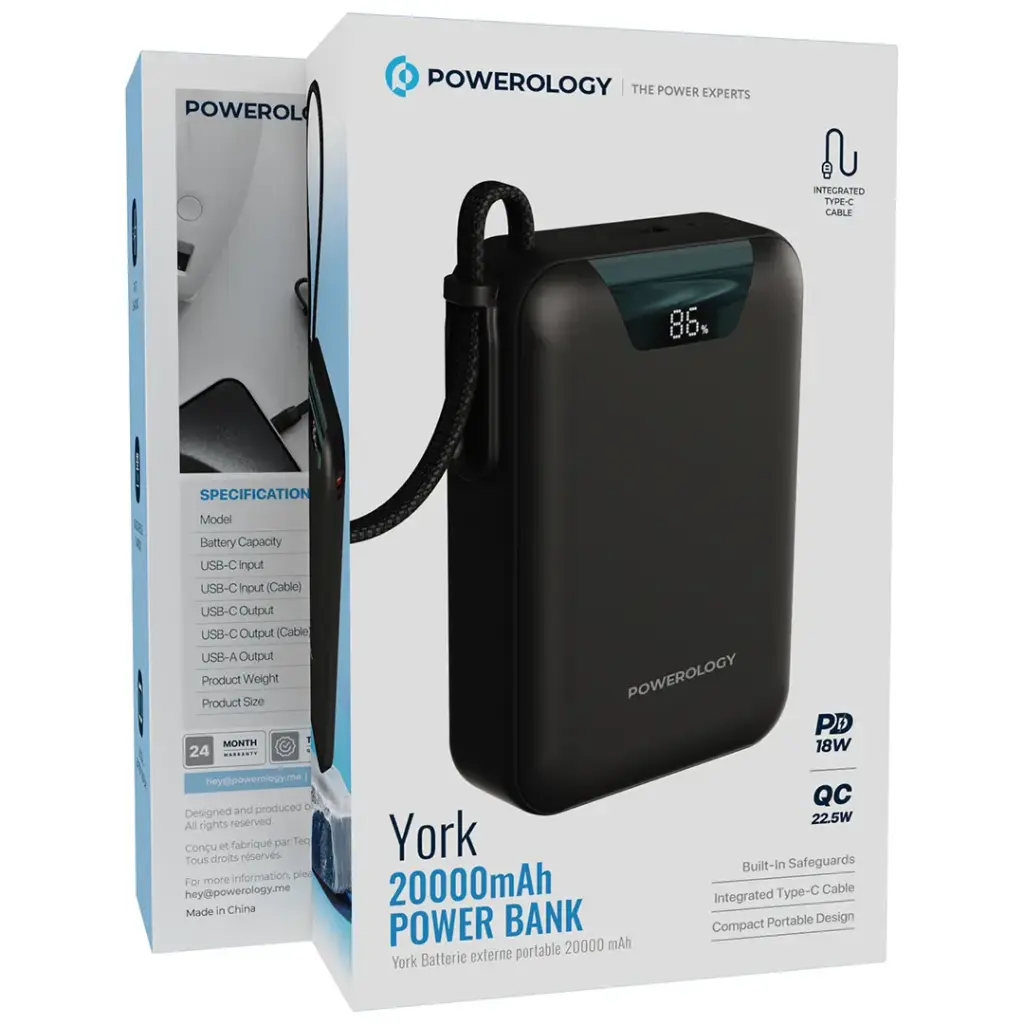 پاوربانک 20000 میلی آمپر 22.5 وات پاورولوژی Powerology York PPBM102 — تصویر ۵