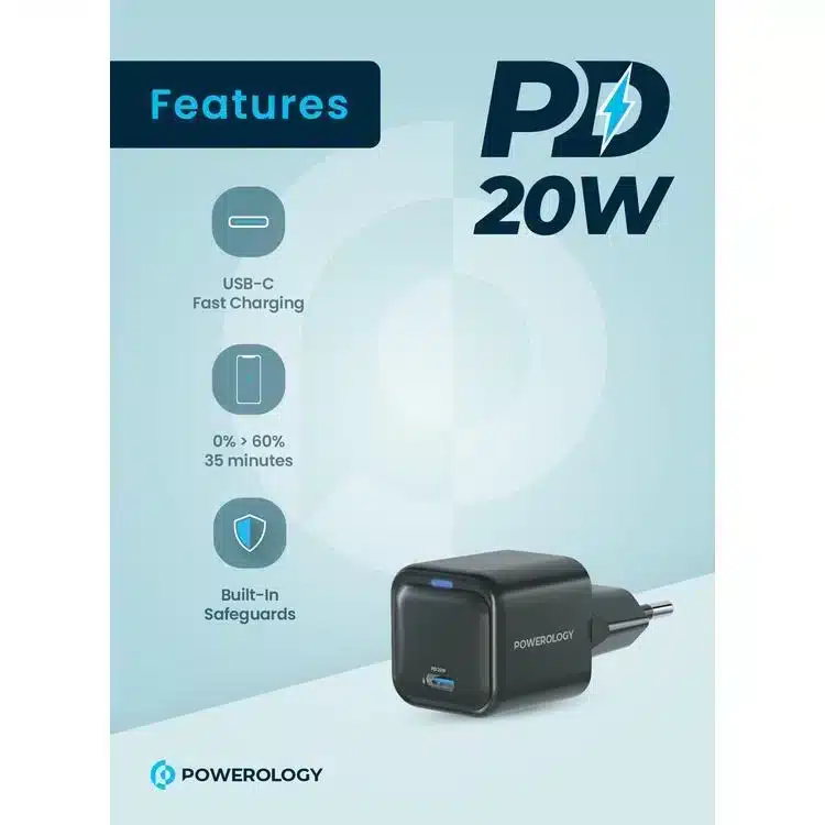 شارژر دیواری 20W پاورولوژی مدل PWC015 GaN — تصویر ۶
