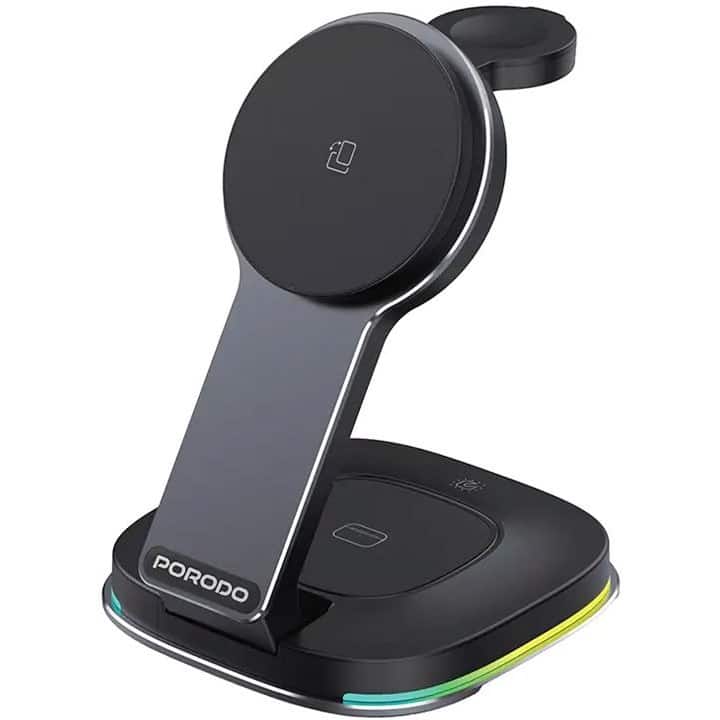 استند وایرلس شارژ سه کاره پرودو PD-FWCH063 تاشو و جمع و جور — تصویر ۲