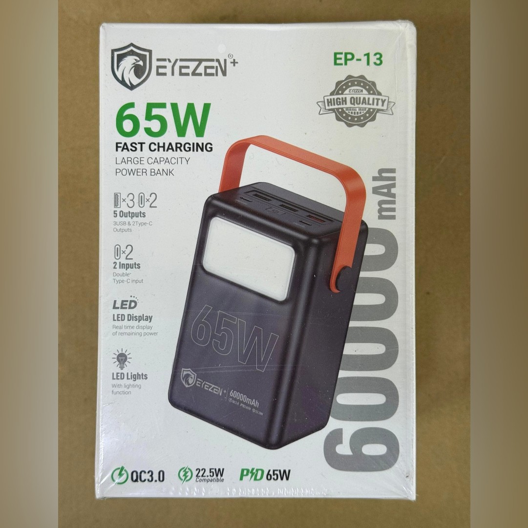 پاوربانک ایزن پلاس مدل EP-13 ظرفیت 60000 میلی آمپر ساعت توان 65W — تصویر ۶