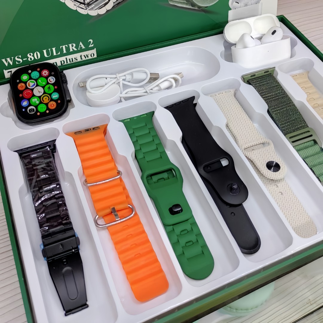 پک ساعت هوشمند و ایرپاد Wisme مدل WS-80 Ultra 2 — تصویر ۶