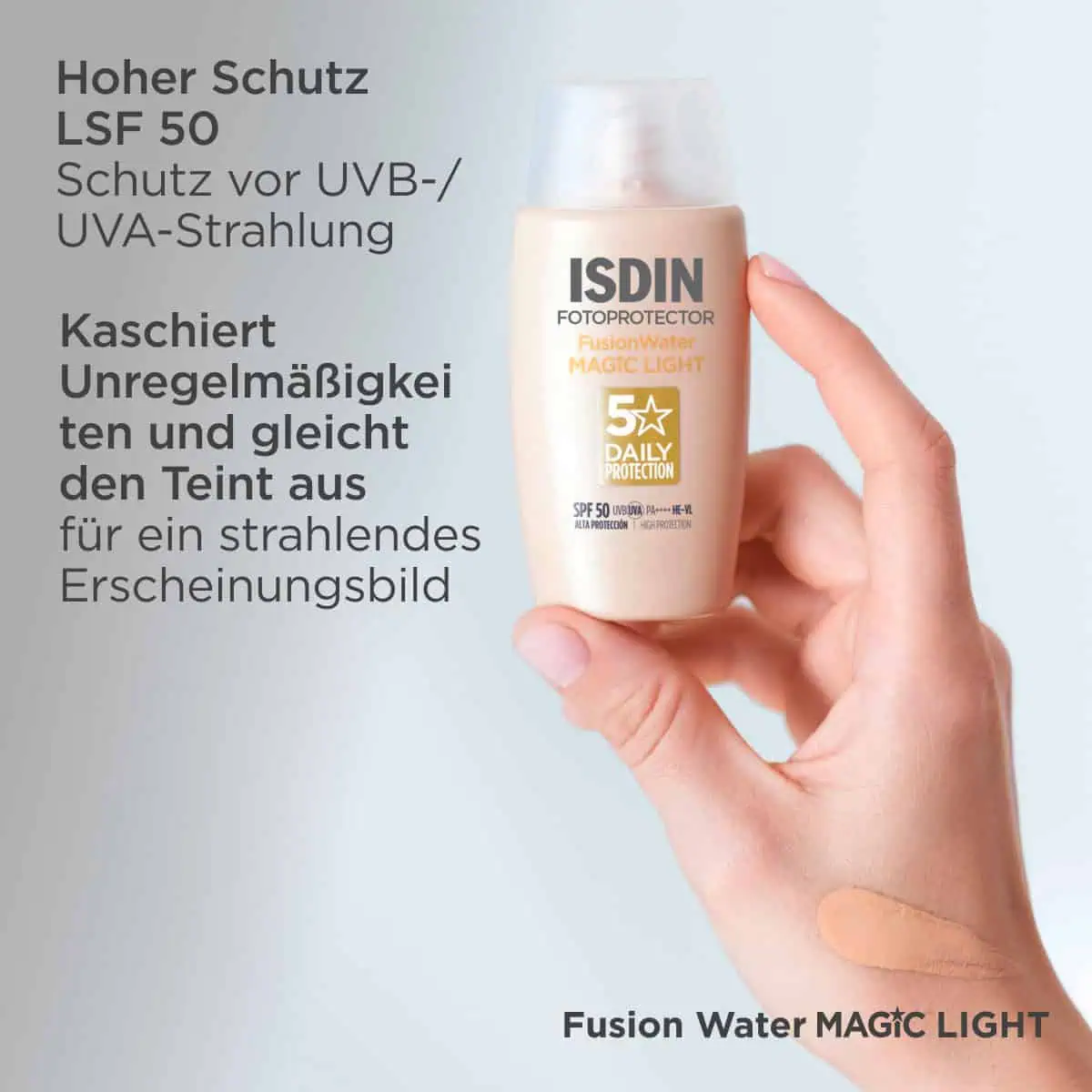 ضد آفتاب رنگی ایزدین مدل Fusion Water Magic Light SPF50 حجم 50 میلی لیتر — تصویر ۴