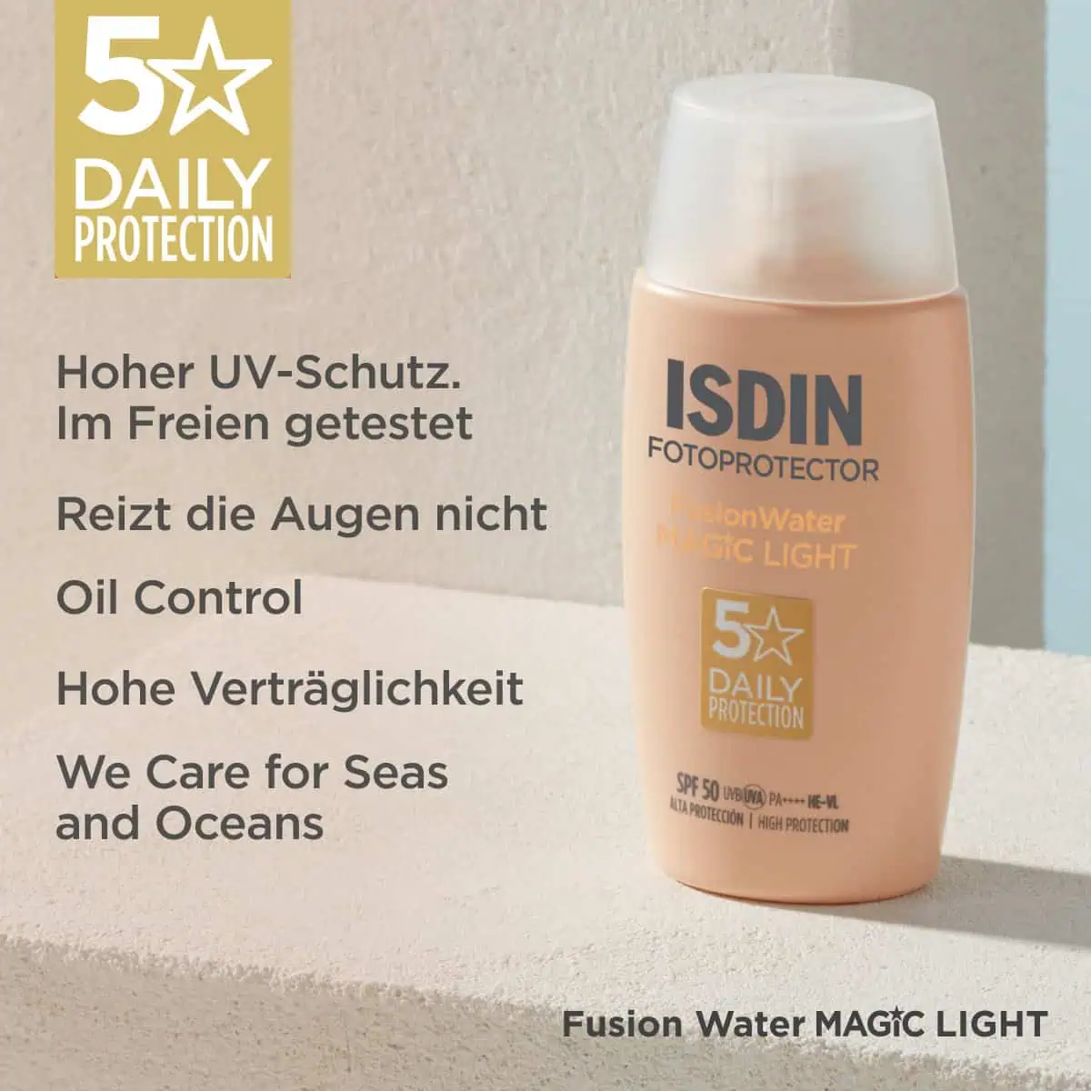 ضد آفتاب رنگی ایزدین مدل Fusion Water Magic Light SPF50 حجم 50 میلی لیتر — تصویر ۵
