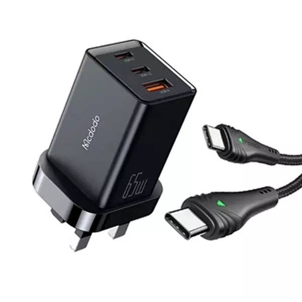 آداپتور سه پورت 65 وات همراه کابل مک دودو Mcdodo Fast Charger CH-1552