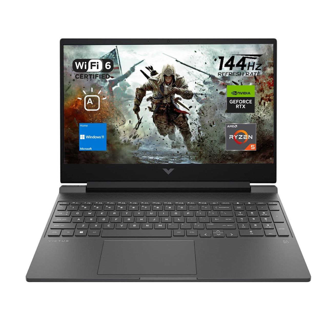 لپ تاپ 15.6 اینچی اچ پی مدل Victus 15X: Ryzen5 7535HS-8GB-512GB SSD-4GB RTX 2050