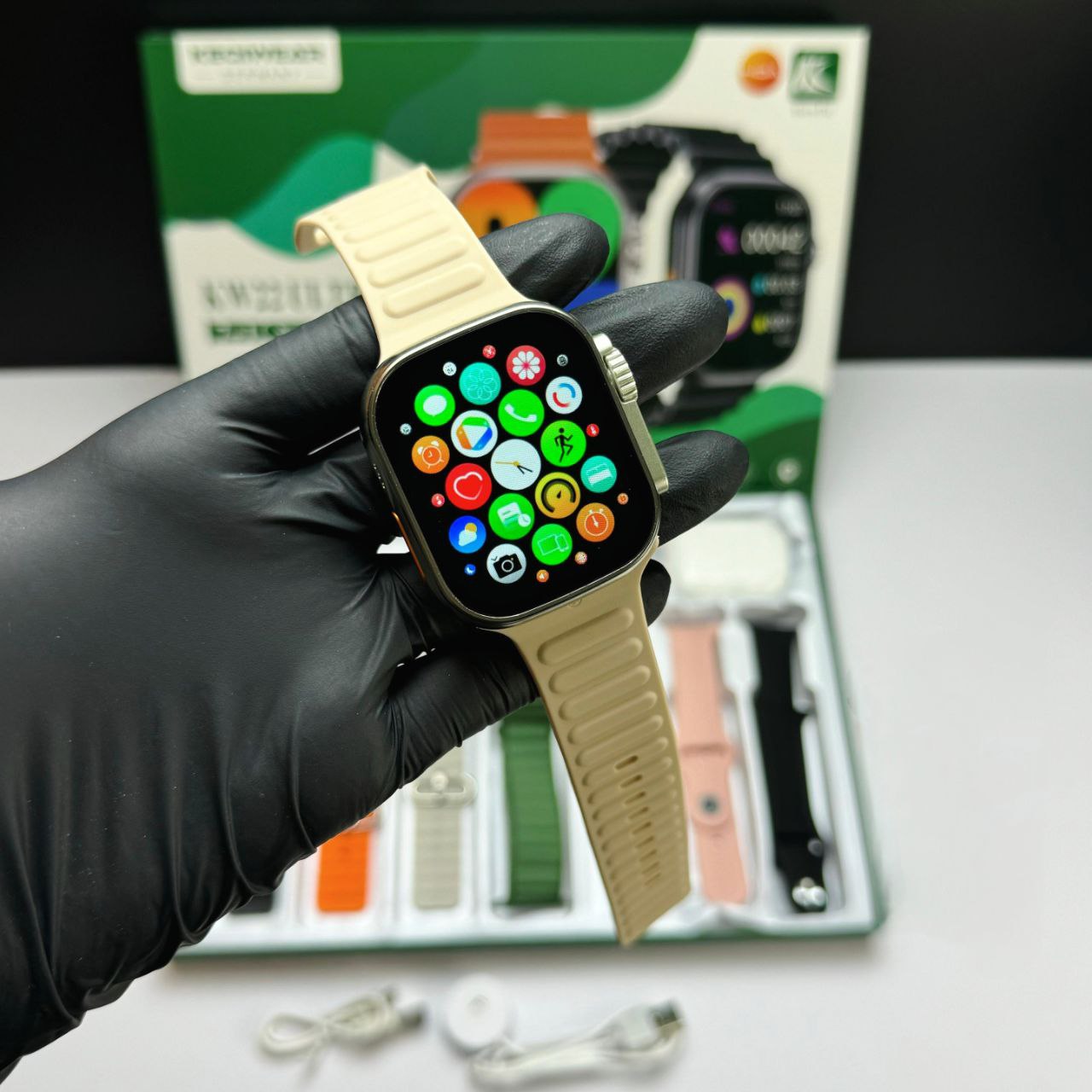 پک ساعت هوشمند و ایرپاد Keqiwear مدل KW22 Ultra2 — تصویر ۳