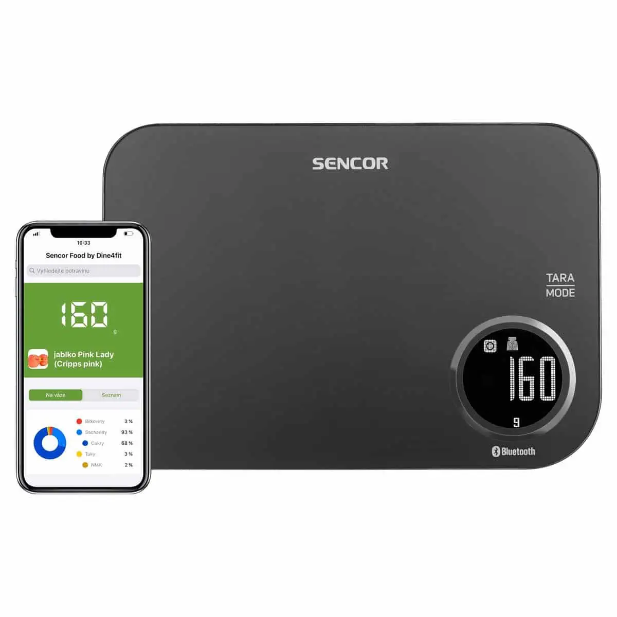 ترازوی آشپزخانه سنکور Sencor SKS 7078BK — تصویر ۲