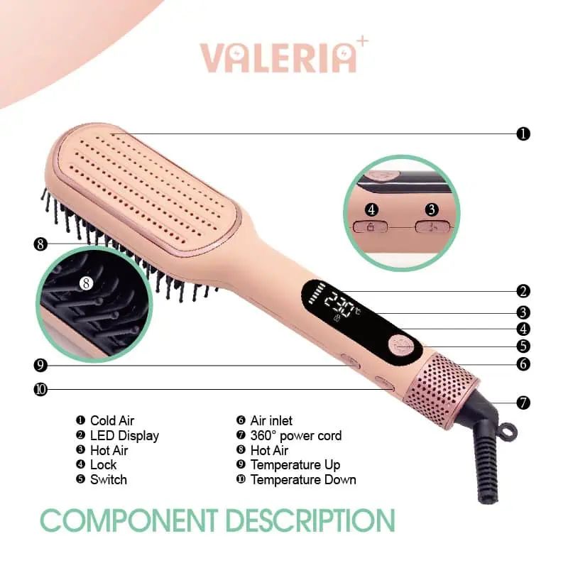 برس حرارتی و سشوار والریا Valeria VA1020 — تصویر ۴