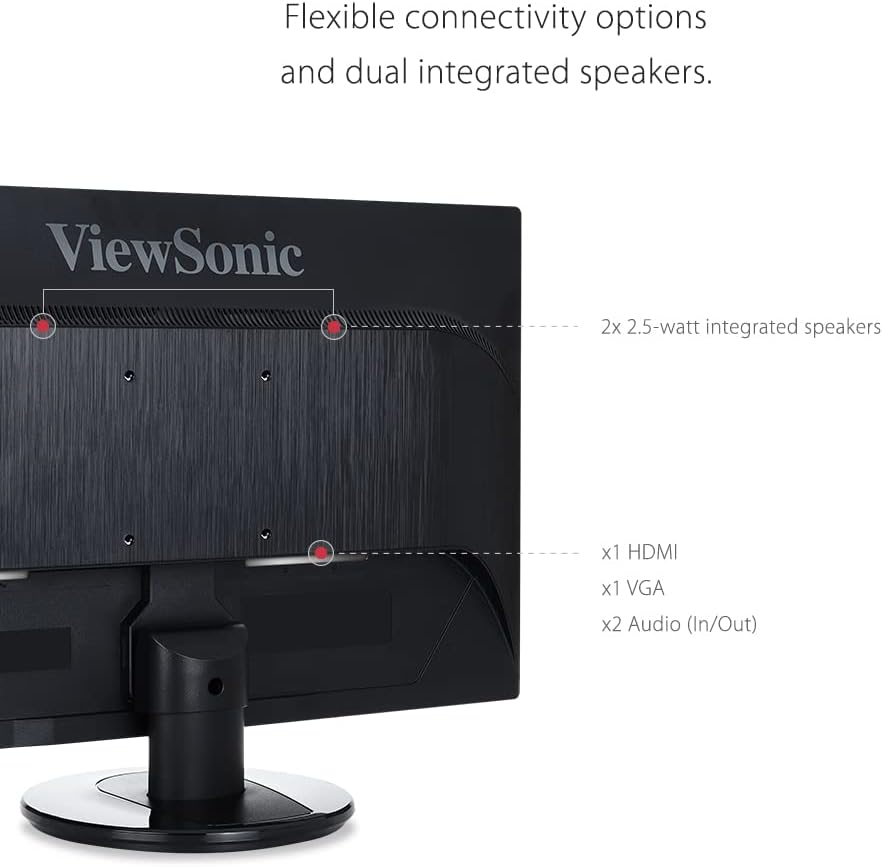 مانیتور استوک ViewSonic VA2446MH | نمایشگر 24 اینچ Full HD با پورت HDMI — تصویر ۴