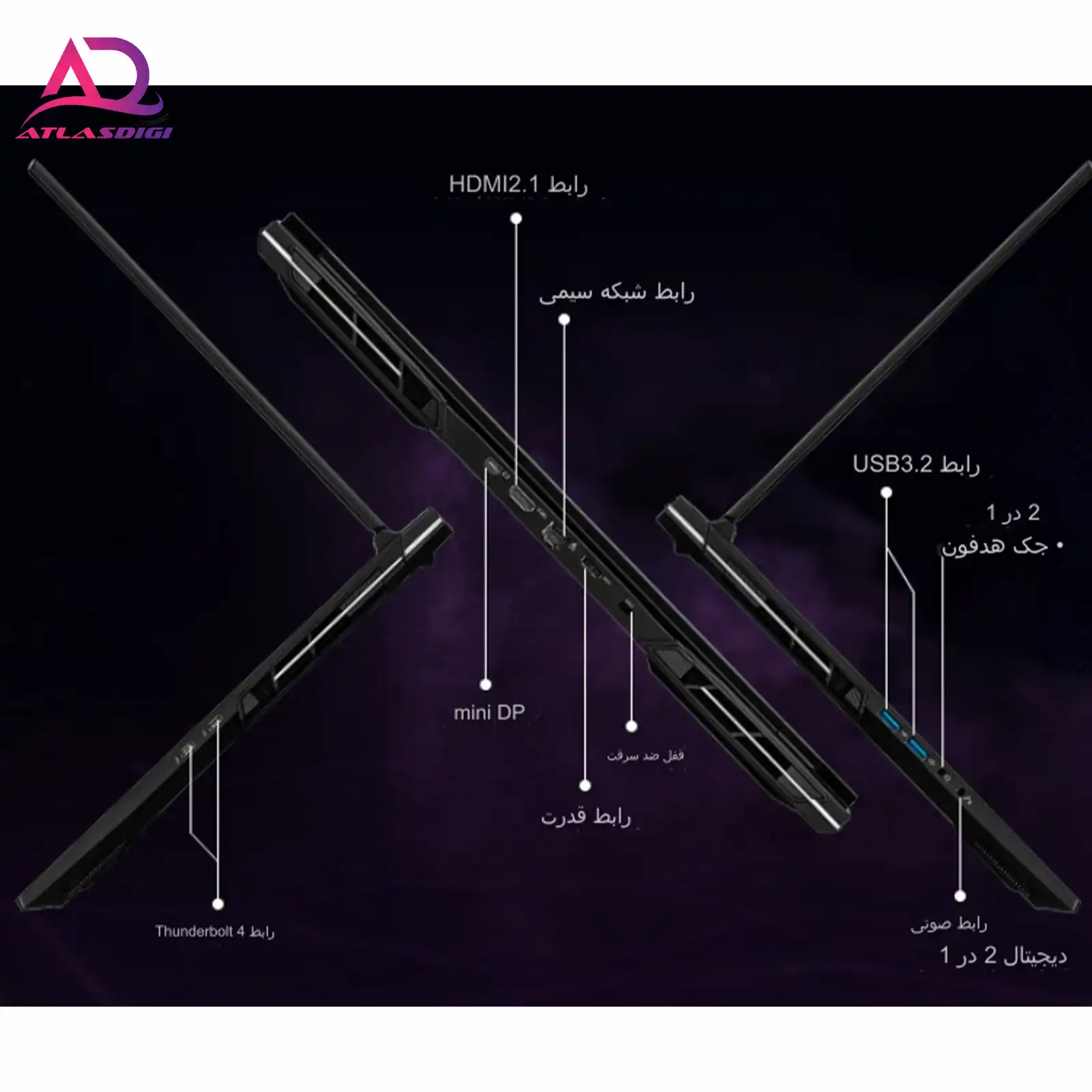 لپ تاپ گیمینگ کالرفول مدل COLORFUL Star X17Pro i9-14900HX RTX4080 32GB 1TB 240HZ — تصویر ۵