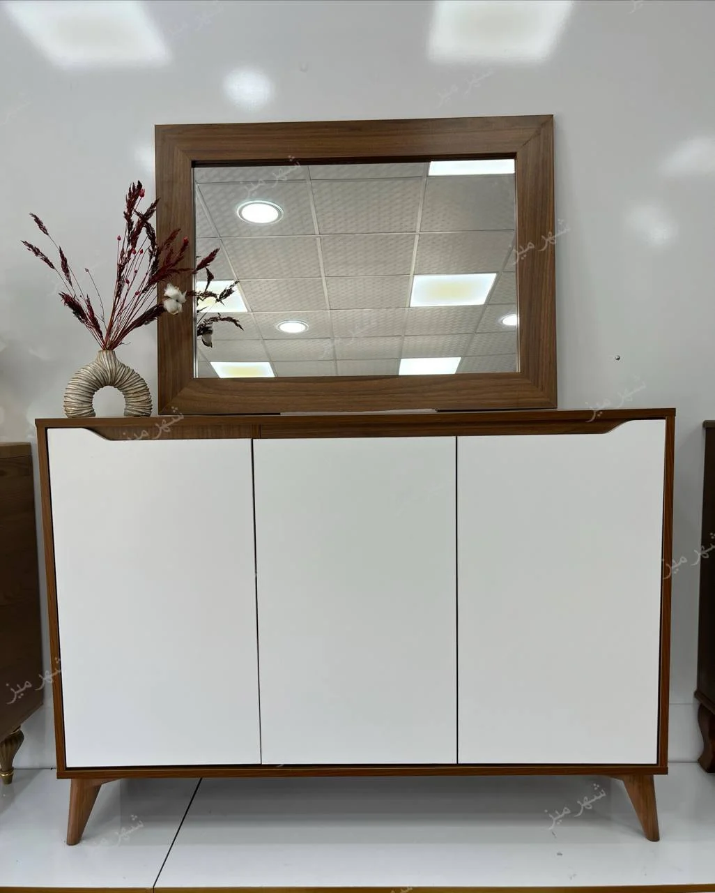 آینه و کنسول مدل آریا سفید گردویی — تصویر ۷