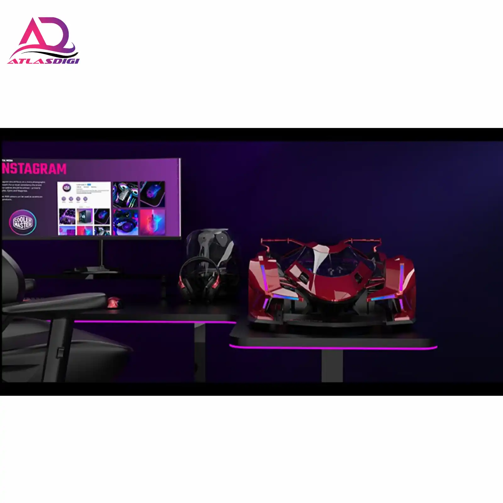 کیس گیمینگ ایسوس مدل Asus Mars × TCOMAS MOD Concept Sports Car i9-14900K RTX4090 — تصویر ۷