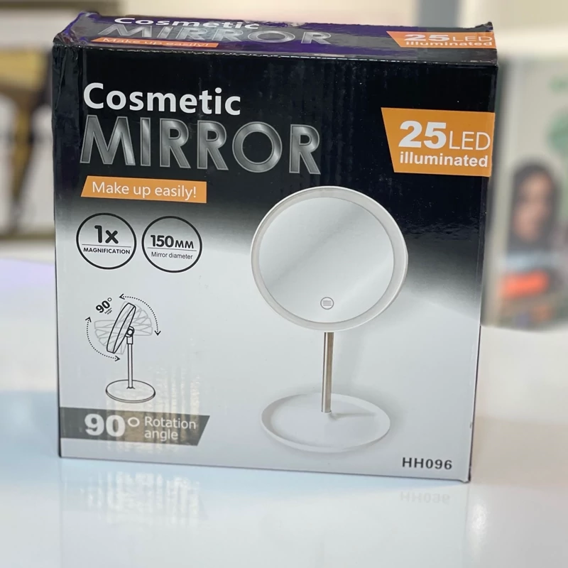 آینه رومیزی باکیفیت LED دار گرد HH096