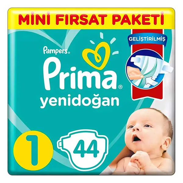 پوشک بچه پریما سبز سایز 1 بسته 44 عددی