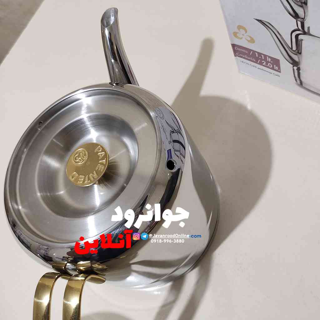 کتری قوری کرکماز A212 دسته طلایی مدل Cintemani — تصویر ۵