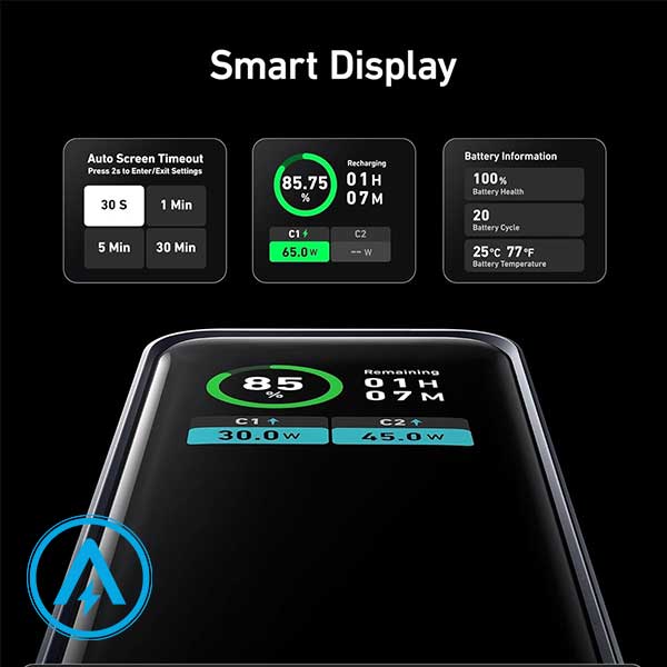 پاوربانک 130 وات 12000 میلی آمپر انکر مدل Anker Prime A1335 — تصویر ۸