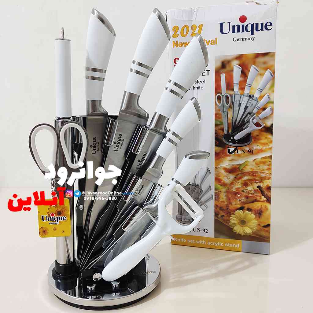 سرویس چاقو سفید یونیک 9 تیکه UN-94