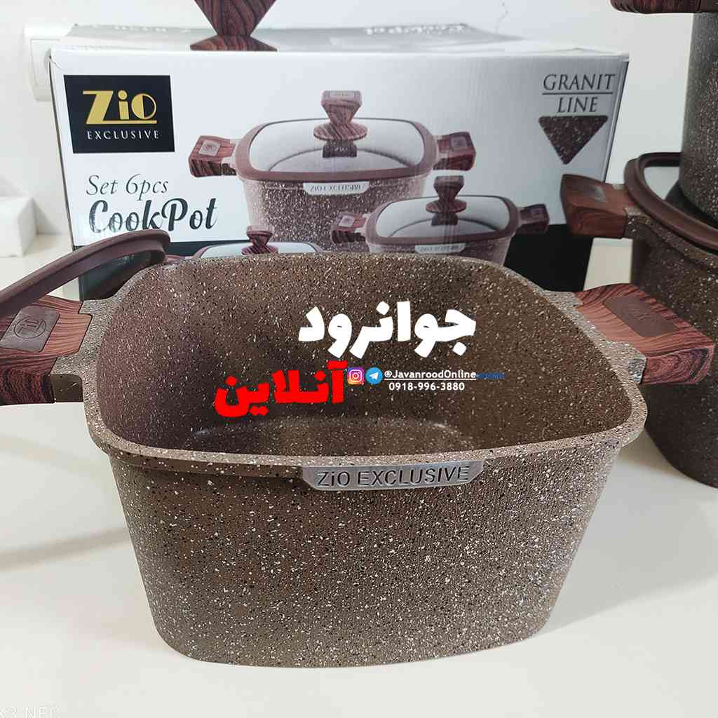 قابلمه مربعی 6 پارچه زیو طرح جامبو سایز 32 مدل Jambo -Z-8350-32 — تصویر ۵