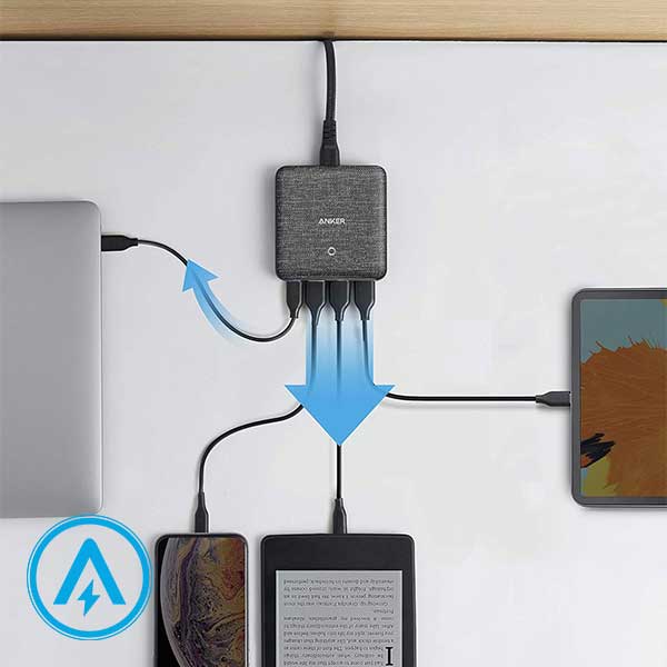 شارژر رومیزی 4 پورت 65 وات انکر مدل Anker A2045 — تصویر ۷