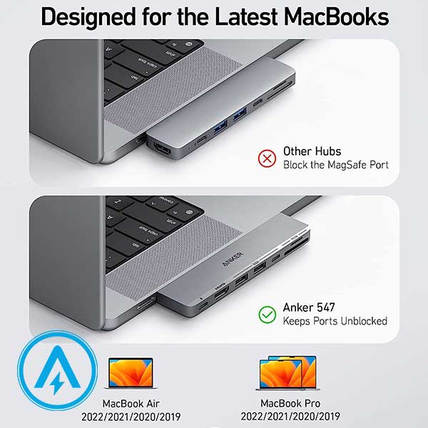 هاب 7 پورت انکر مدل Anker 547 Hub A8354 for MacBook — تصویر ۵