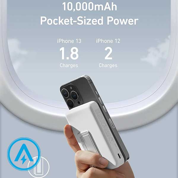 پاور بانک وایرلس انکر 10000 میلی آمپر مدل Anker MagGo A1652 — تصویر ۵