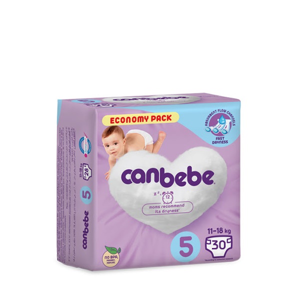 پوشک جان به به (Canbebe)سایز ۵ بسته ۳۰ عددی