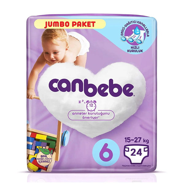 پوشک جان به به (Canbebe) سایز ۶ بسته ۲۴ عددی — تصویر ۲