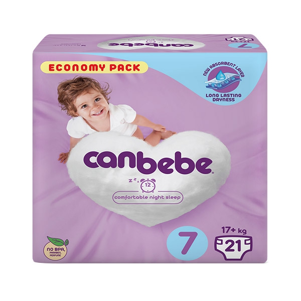 پوشک جان به به (Canbebe) سایز ۷ بسته ۲۱ عددی
