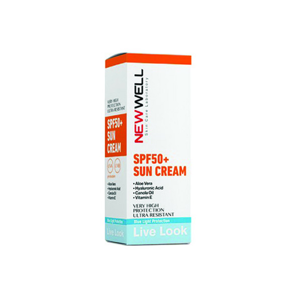 کرم ضد افتاب آلوئه ورا spf50 نیوول Newwel مناسب انواع پوست حجم 50 میل ا Newwel sunscreen spf50,volume 50 ml — تصویر ۳
