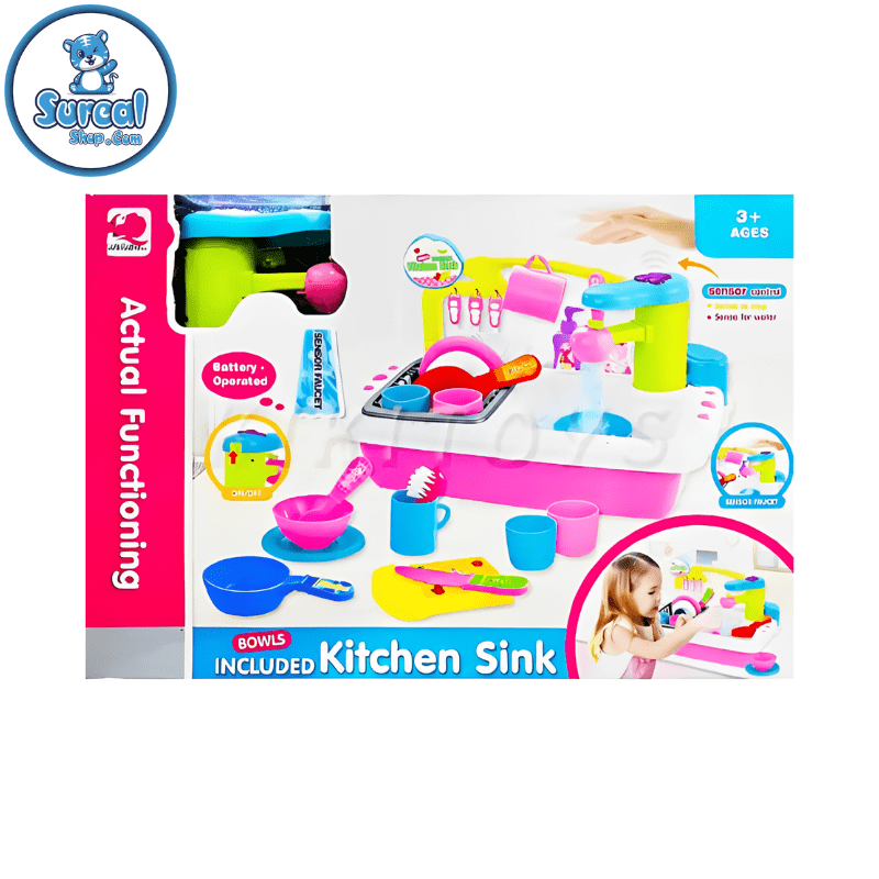 اسباب بازی سینک ظرفشویی سنسور دار Kitchen Sink کد QF26243p
