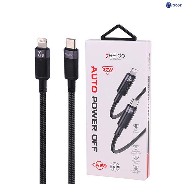 کابل شارژ 27 وات آیفون تایپ سی به لایتنینگ yesido ca159