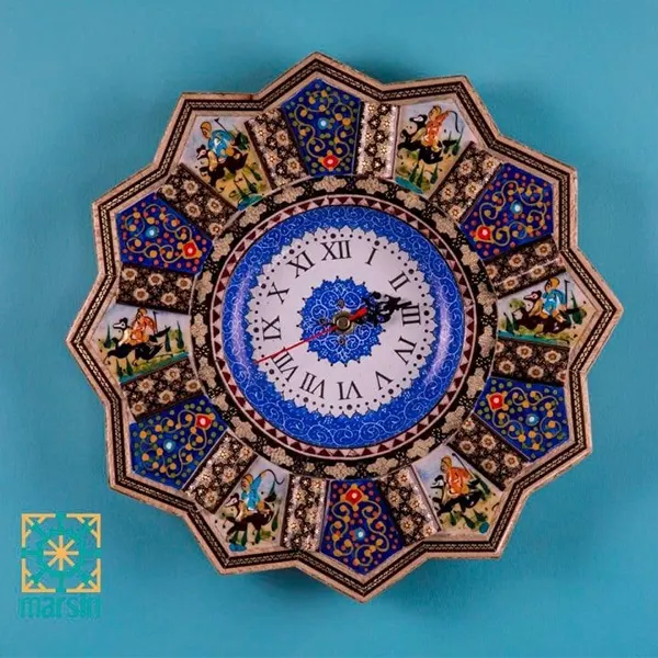 ساعت دیواری خاتم کاری کد 55