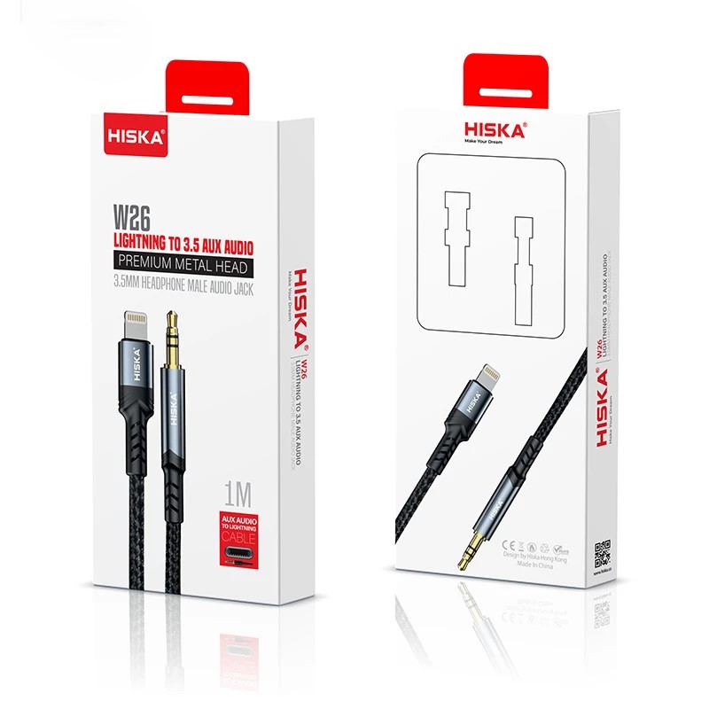 کابل تبدیل لایتنینگ به AUX هیسکا مدل HISKA W26 — تصویر ۲
