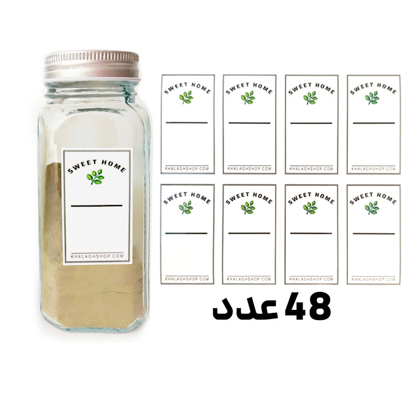 برچسب خام حبوبات و ادویه ضدآب 48 عددی (طرح مستطیل)