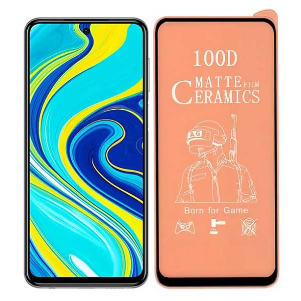 محافظ صفحه نمایش سرامیکی مات full cover Xiaomi redmi note 9pro