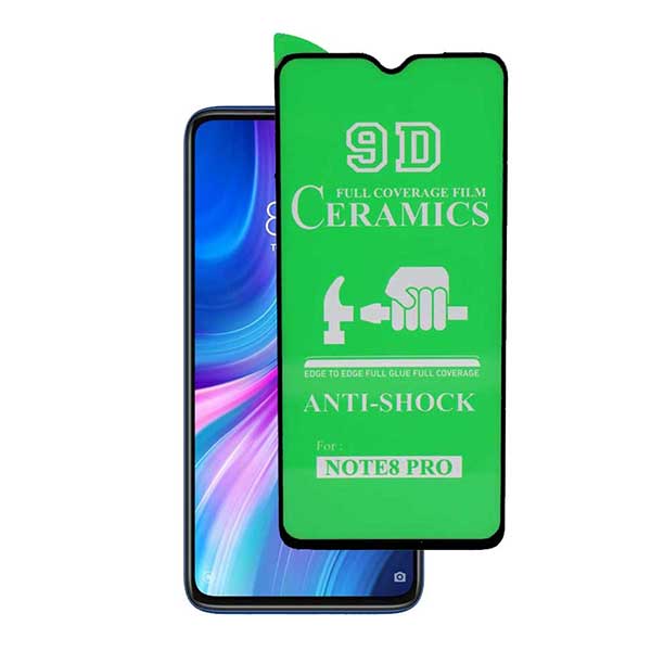محافظ صفحه نمایش سرامیکی براق full cover Xiaomi redmi note 8pro